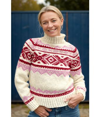 Chunky Iris genser rød/rosa - DLG 23-038-709723