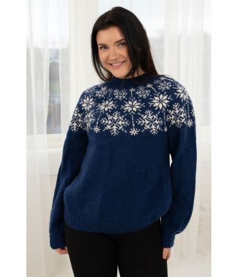 Marineblå Snowflake genser - DLG 23-044-SU34063402