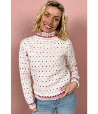 Lollilender med raglanfelling rosa/mørk rosa - DLG 23-051B