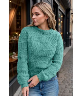 Blågrønn Strukturlykke genser - DLG 24-013-3436