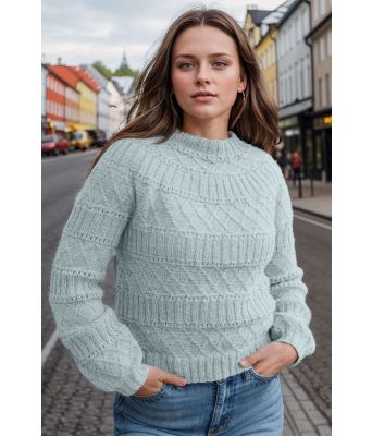 Pudderblå Strukturlykke genser - DLG 24-013-3498