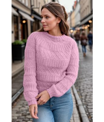 Pudderrosa Strukturlykke genser - DLG 24-013-3500