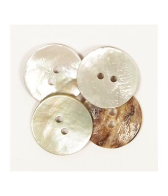 Sølvfarget perlemorknapp 15mm - Drops 521