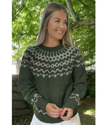 Grønn Dolomitt strikkegenser - DSA 101-05D