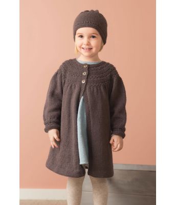 Brun kåpe og lue til jente - DSA 32-06B