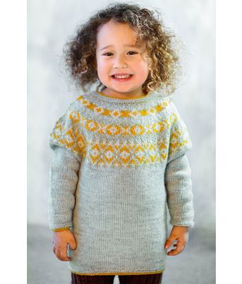 Strikkegenser med rundfelling til barn - DSA 39-08