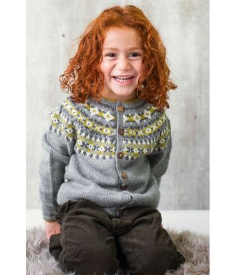 Strikkejakke med rundfelling til barn - DSA 39-10