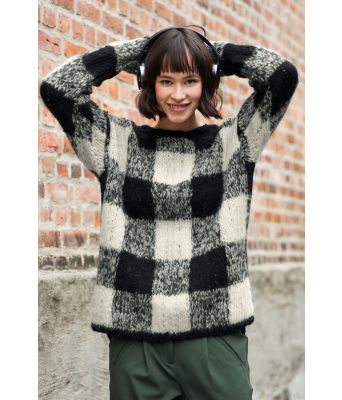 Easysquare strikkegenser til dame med store ruter / kvadrat - DSA 43-13