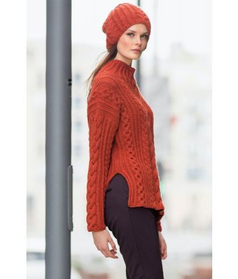 Hanna strikket flettegenser og lue - DSA 51-05A