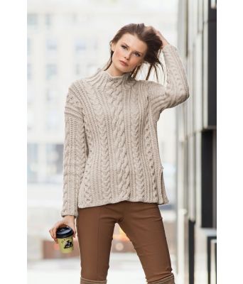 Hanna beige flettegenser - DSA 51-05B