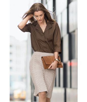 Hanna beige fletteskjørt - DSA 51-10