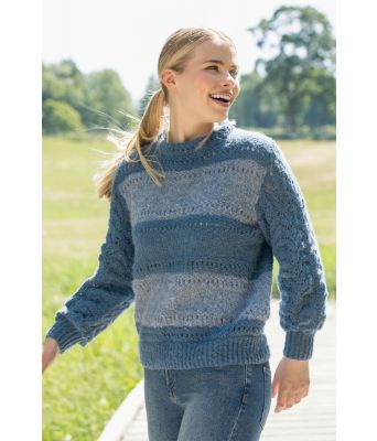 Olivia strikket genser med striper - DSA 60-16