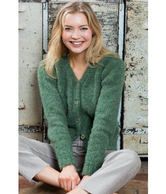 Akaia chunky grønn strikkejakke - DSA 80-13