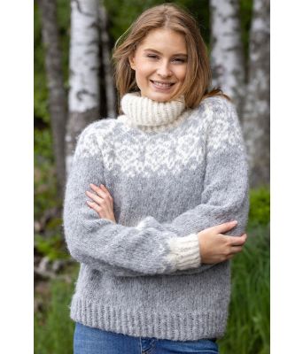 Grå Geilo genser i alpakkaull - DSA 96-13
