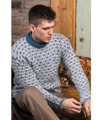Norve islender genser med sjøgrønt mønster - DSA 99-02
