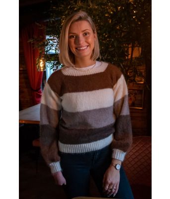 Elisegenseren med brune striper - Strikkia 2029-029E