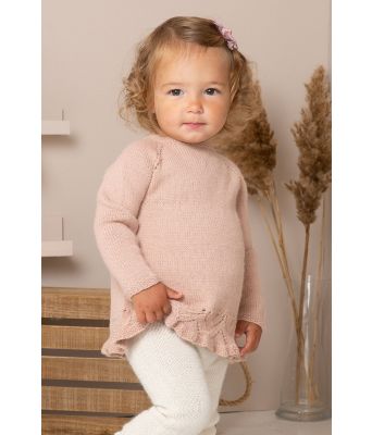 Elli strikket bluse med raglanfelling til baby - Viking 2132-08A