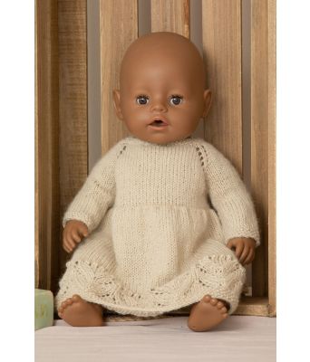 Elli strikket kjole til babyborn lekedukke - Viking 2133-03