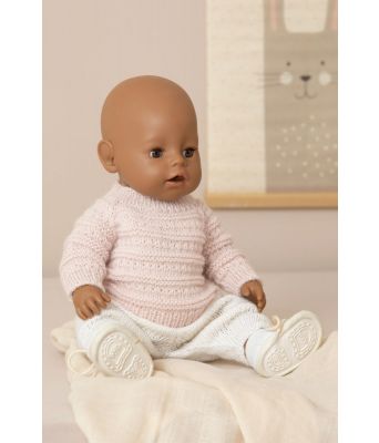 Frøy strikket genser og tights til babyborn med oppskrift - Viking 2133-13
