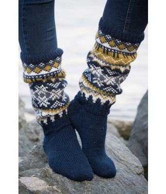 Fryd lange blå raggsokker strømper - Viking 1710-3B