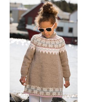 Fryd strikket kjole til jente - Viking 1709-07