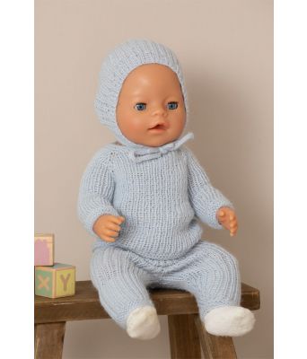 Georg strikkegenser tights og lue til babyborn dukke - Viking 2133-02