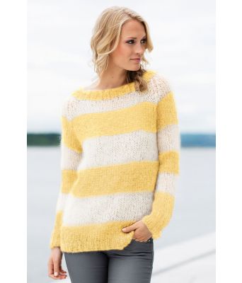 Acne strikkegenser med gule og hvite striper - GG 286-18B