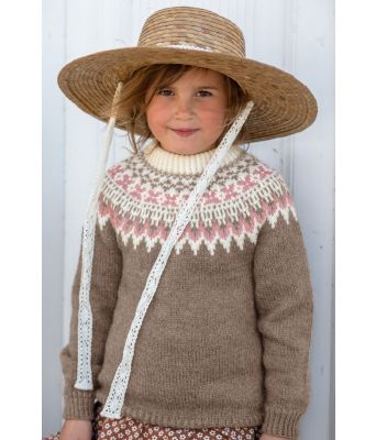 Lyst brun Rallargenser med rosa mønster til jente - GG 291-13