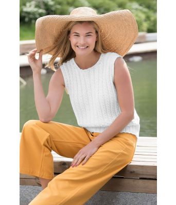 Strikket hvit Tina sommertopp - GG 292-30-5302