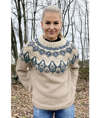 Klakigenser med denimblått mønster - GG 294-03B