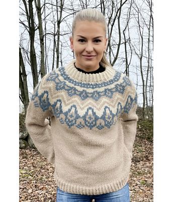 Klaki genser med lyseblått mønster - GG 294-03D