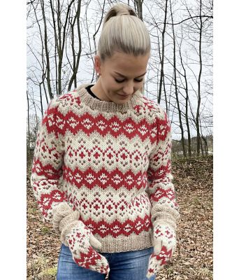 Drifa genser med rødt mønster - GG 294-13E