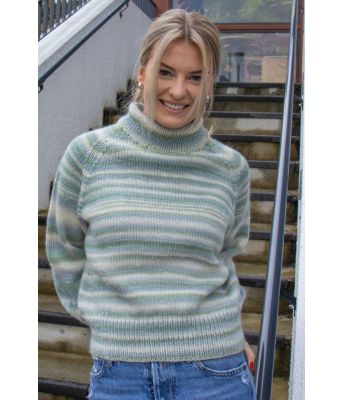 Grønnstripete Verena genser - GG 301-04