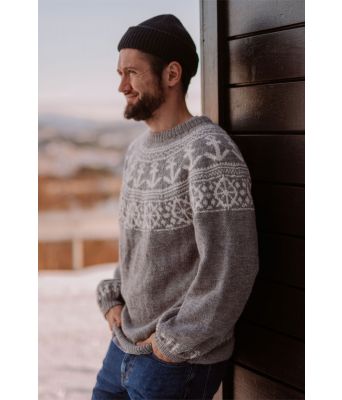 Grå ankergenser - Strikkia 2020-027B