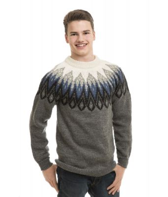 Grå strikkegenser til herre - Viking 1502-14