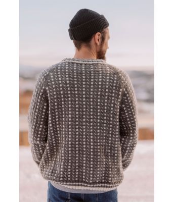 Grindavik grå islender i merinoull til herre med raglanfelling - DLG 22-001B