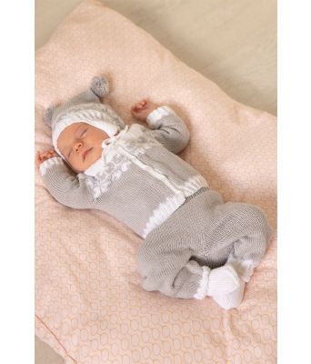 Helle strikket henstesett med jakke bukse lue og sokker - Viking 2126-8