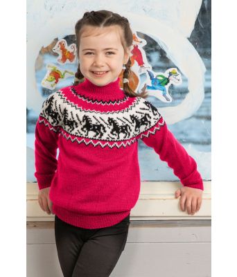 Hestegenser til barn i cerise - Viking 2110-9G