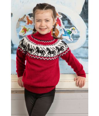 Hestegenser til barn i mørk rød - Viking 2110- 9F