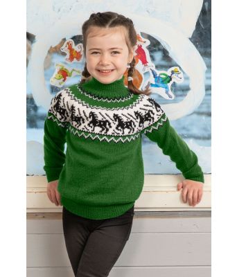 Hestegenser til barn i grønn - Viking 2110-9B