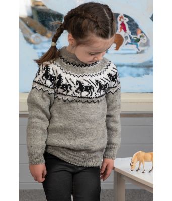 Hestegenser til barn i lys grå - Viking 2110-09B