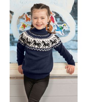 Hestegenser til barn i marineblå - Viking 2110-9E