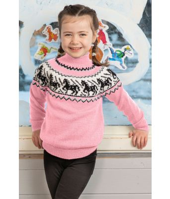 Hestegenser til barn i lys rosa - Viking 2110-09C