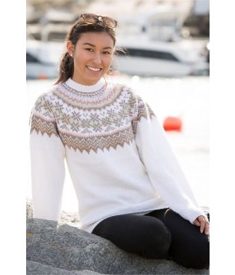 Hvit Fryd genser til dame - Viking 1709-04B