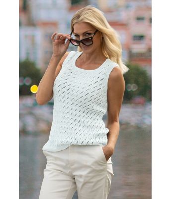 Hvit Jåt strikkevest - Viking 2014-07-500
