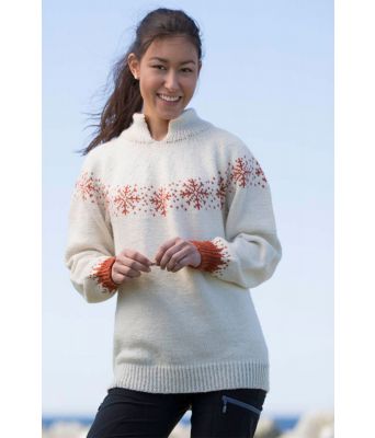 Is hvit strikkegenser til dame - Viking 1708-1B