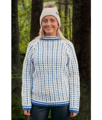 Islender med blått mønster - Strikkia 2020-030Q