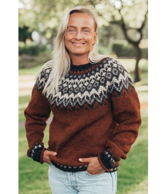 Riddari genser i rustfarge - Istex 91002