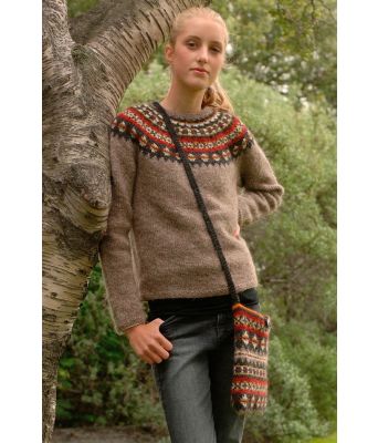 Aftur islandsgenser med veske - Istex 91003