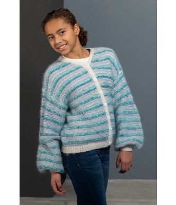 Jas strikkejakke med tynne striper - Viking 2202-09